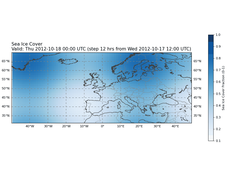 Sea Ice Cover Fraction (0-1)